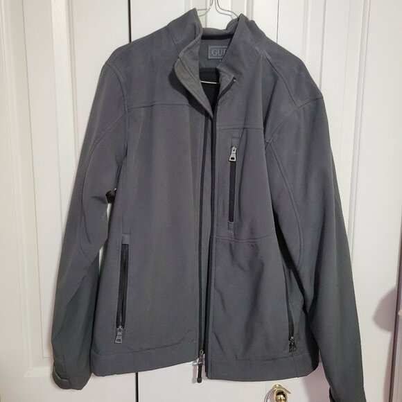 GUESS Grey Soft Shell Water Resistant Jacket [Size: Men's Medium] - Picture 1 of 6